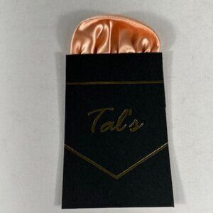 Tal's Men's Peach Pocket Square Pre-Folded on Cardboard Fit to Fold Satin